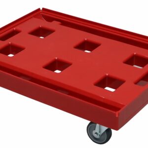 Dolly plástico 810x610x195 mm, cerrado, rojo, 4G, 100PA/PU