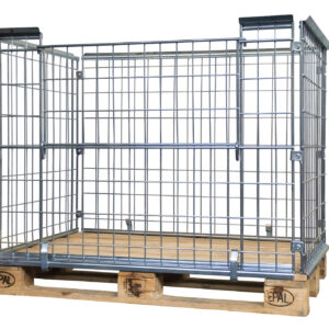 Collar metálico para palet 1220x820x870 mm, galvanizado, plegable