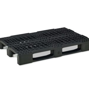Palet plástico con refuerzo metálico 1200x800x150 mm, RIM, 3 patines, 1500 kg